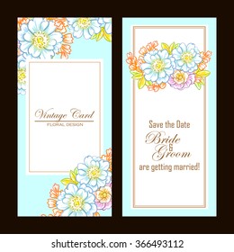 Invitation with floral background