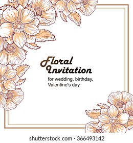 Invitation with floral background