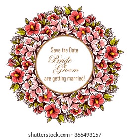 Invitation with floral background