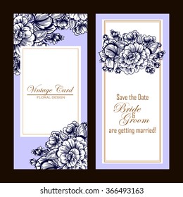 Invitation with floral background