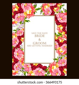 Invitation with floral background