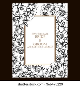 Invitation with floral background