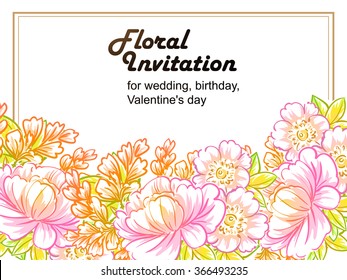Invitation with floral background
