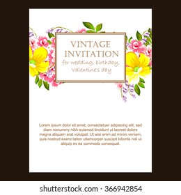 Invitation with floral background