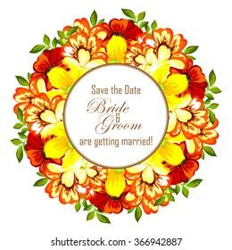 Invitation with floral background