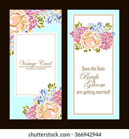 Invitation with floral background