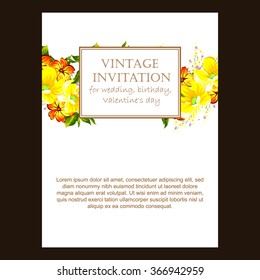 Invitation with floral background