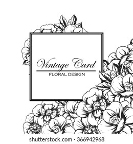 Invitation with floral background