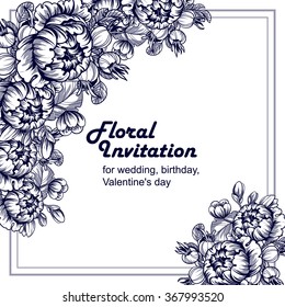 Invitation with floral background