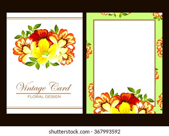 Invitation with floral background