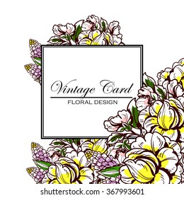 Invitation with floral background Invitation with floral background