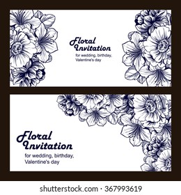 Invitation with floral background