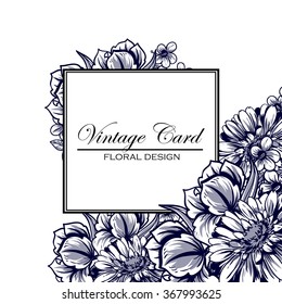 Invitation with floral background