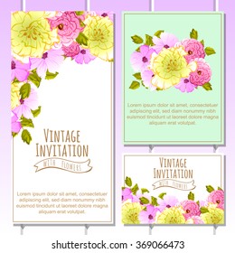 Invitation with floral background