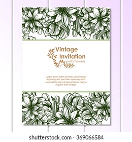 Invitation with floral background