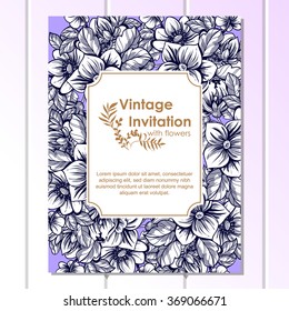 Invitation with floral background