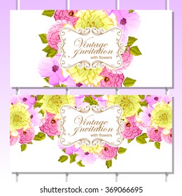 Invitation with floral background
