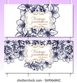 Invitation with floral background
