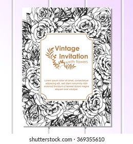 Invitation with floral background