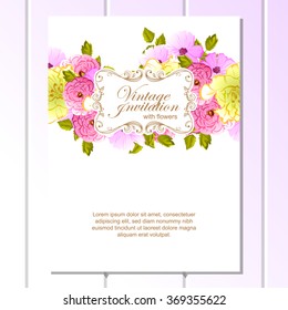 Invitation with floral background