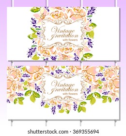 Invitation with floral background