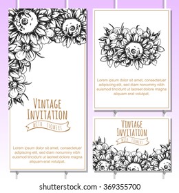 Invitation with floral background