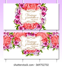 Invitation with floral background