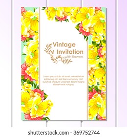 Invitation with floral background