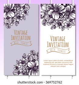 Invitation with floral background