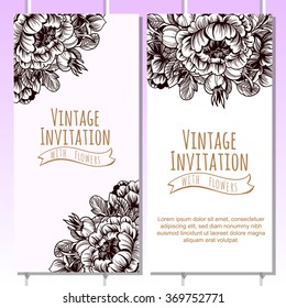 Invitation with floral background