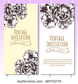 Invitation with floral background