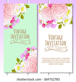 Invitation with floral background