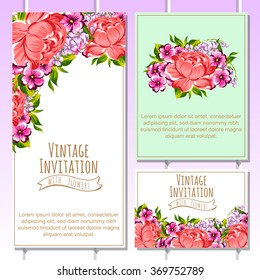 Invitation with floral background