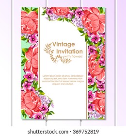 Invitation with floral background
