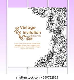 Invitation with floral background