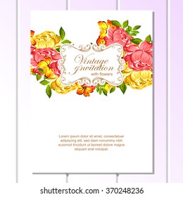 Invitation with floral background