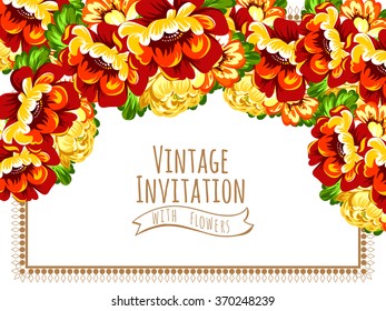 Invitation with floral background