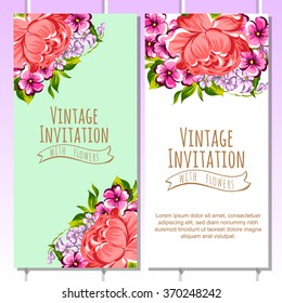 Invitation with floral background