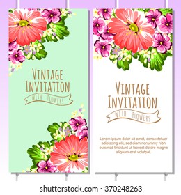 Invitation with floral background