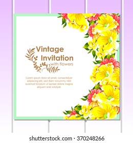 Invitation with floral background