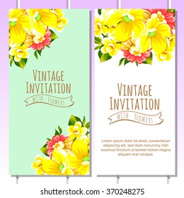 Invitation with floral background