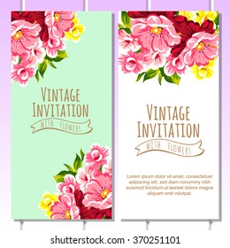 Invitation with floral background