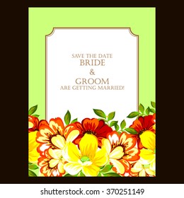 Invitation with floral background