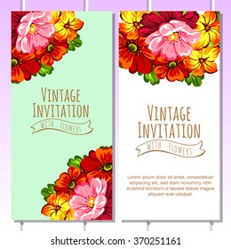 Invitation with floral background