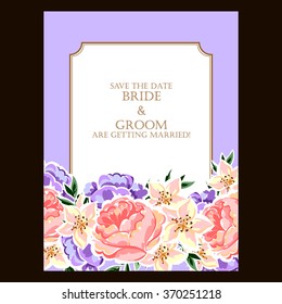 Invitation with floral background