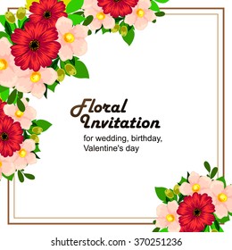 Invitation with floral background
