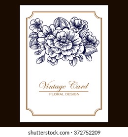 Invitation with floral background