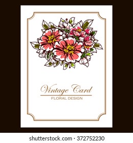 Invitation with floral background