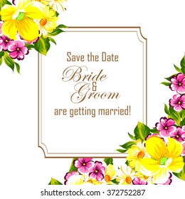 Invitation with floral background