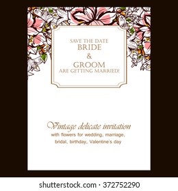 Invitation with floral background